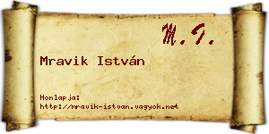 Mravik István névjegykártya
